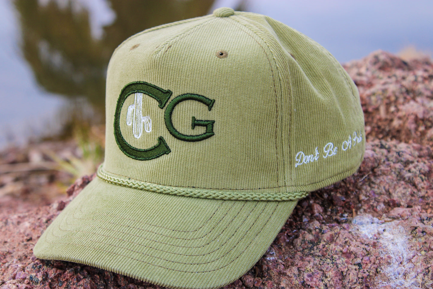 Cacti Guy Green Corduroy Monochrome Rope Hat