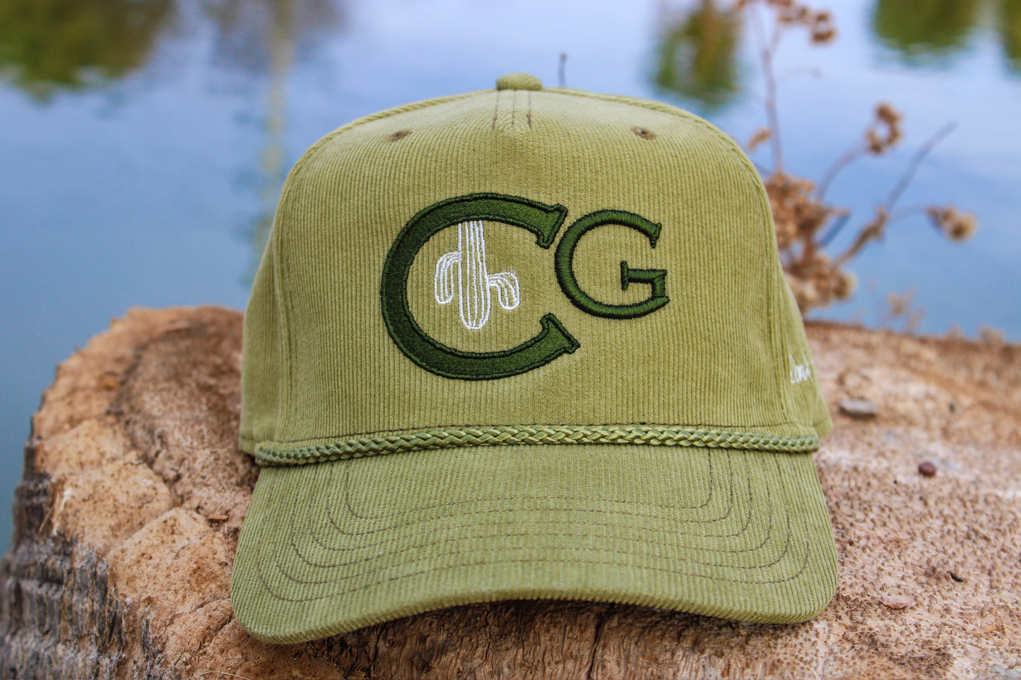 Cacti Guy Green Corduroy Monochrome Rope Hat