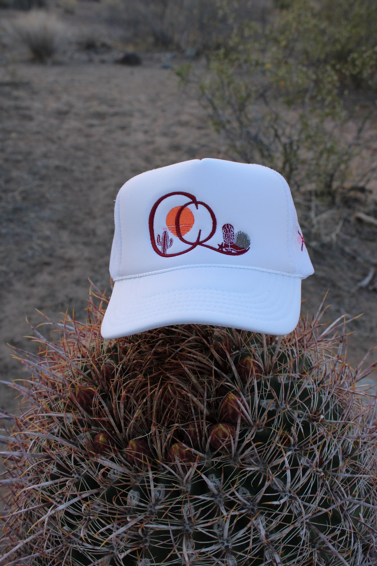 Cactus Queen White Foam Trucker Hat