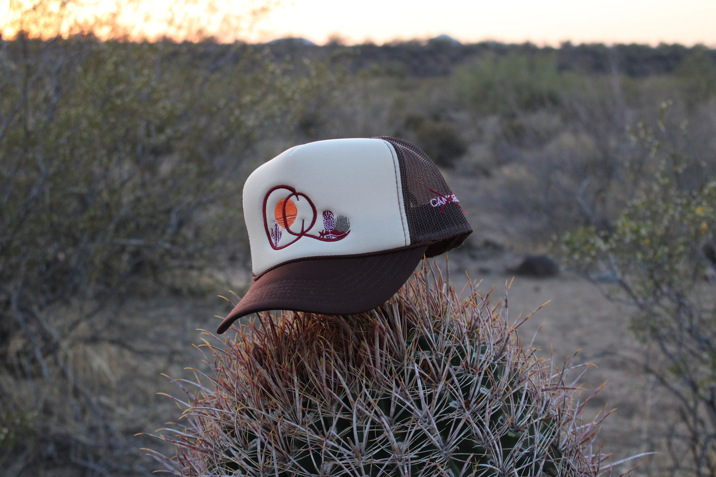 Cactus Queen Brown & Tan Foam Trucker Hat