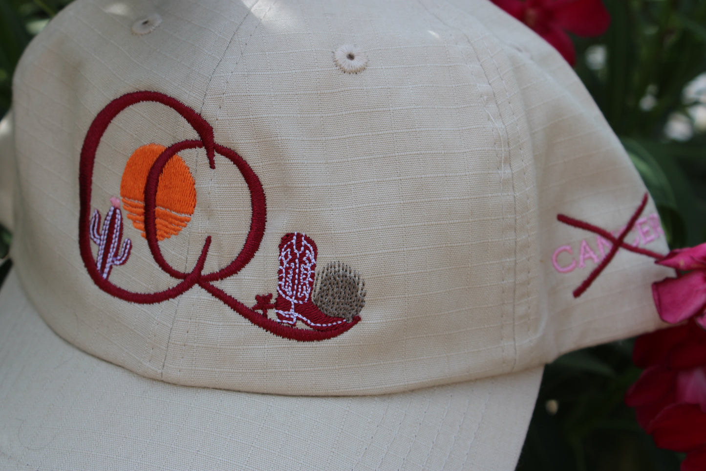 Cactus Queen Unstructured Tan Mom Hat