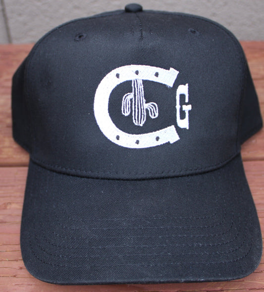 Cacti Guy Horseshoe Black & White Hat