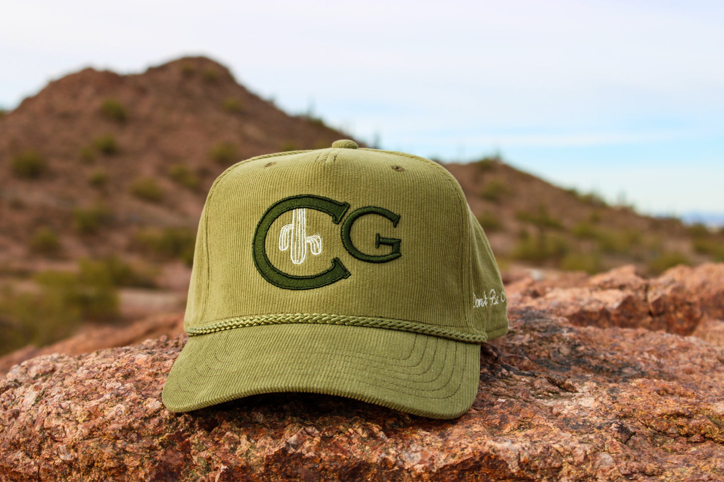 Cacti Guy Green Corduroy Monochrome Rope Hat