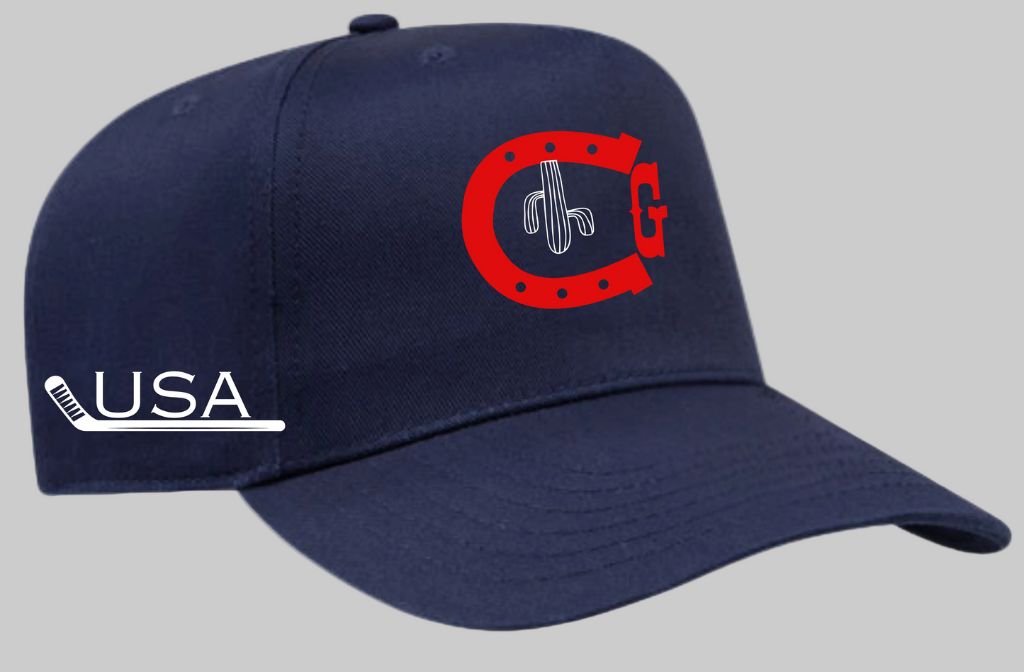 Cacti Guy Navy USA Triple Deke Cap